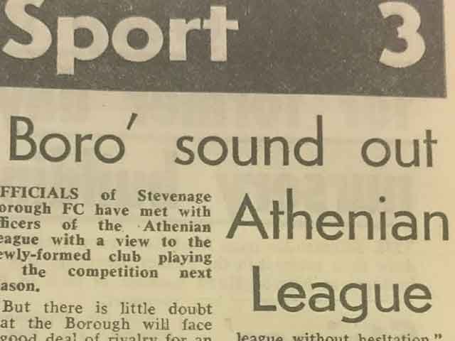 Boro' Sound Out Athenian League: Blast From The Past