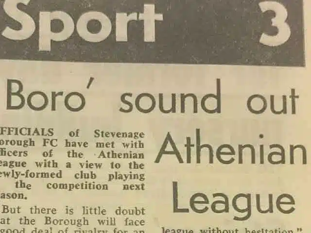 Boro' Sound Out Athenian League: Blast From The Past