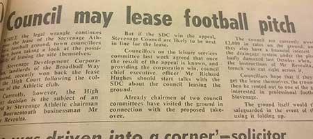 Council May Lease Football Pitch: Blast From The Past