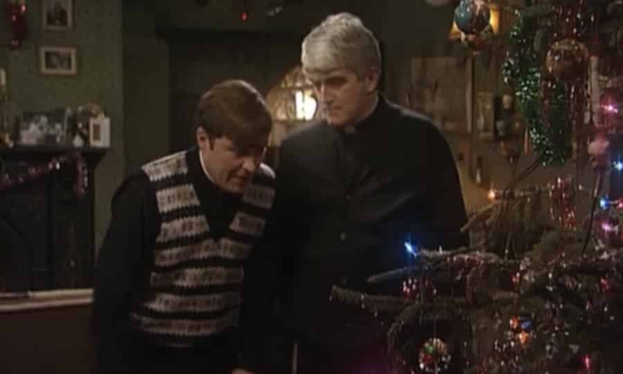 Father Ted and Father Dougal with Christmas Tree