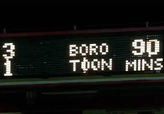 Revenge: The first meeting between Boro' and Newcastle had ended in controversy – and in their favour