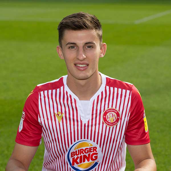 Left-footed centre half Kelland Watts arrived at the Lamex in August 2019; brought in from Newcastle on loan for the rest of the 2019-20 season (Photo Credit: Jim Steele)