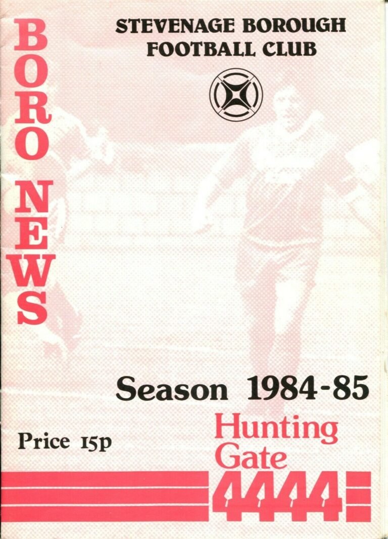 1984-85 Stevenage season programme
