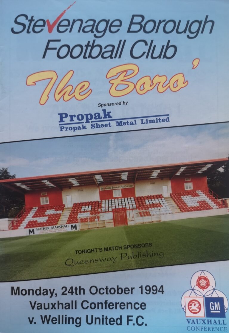 1994-95 Stevenage season programme