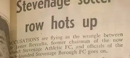 Stevenage Soccer Row Hots Up: Blast From The Past
